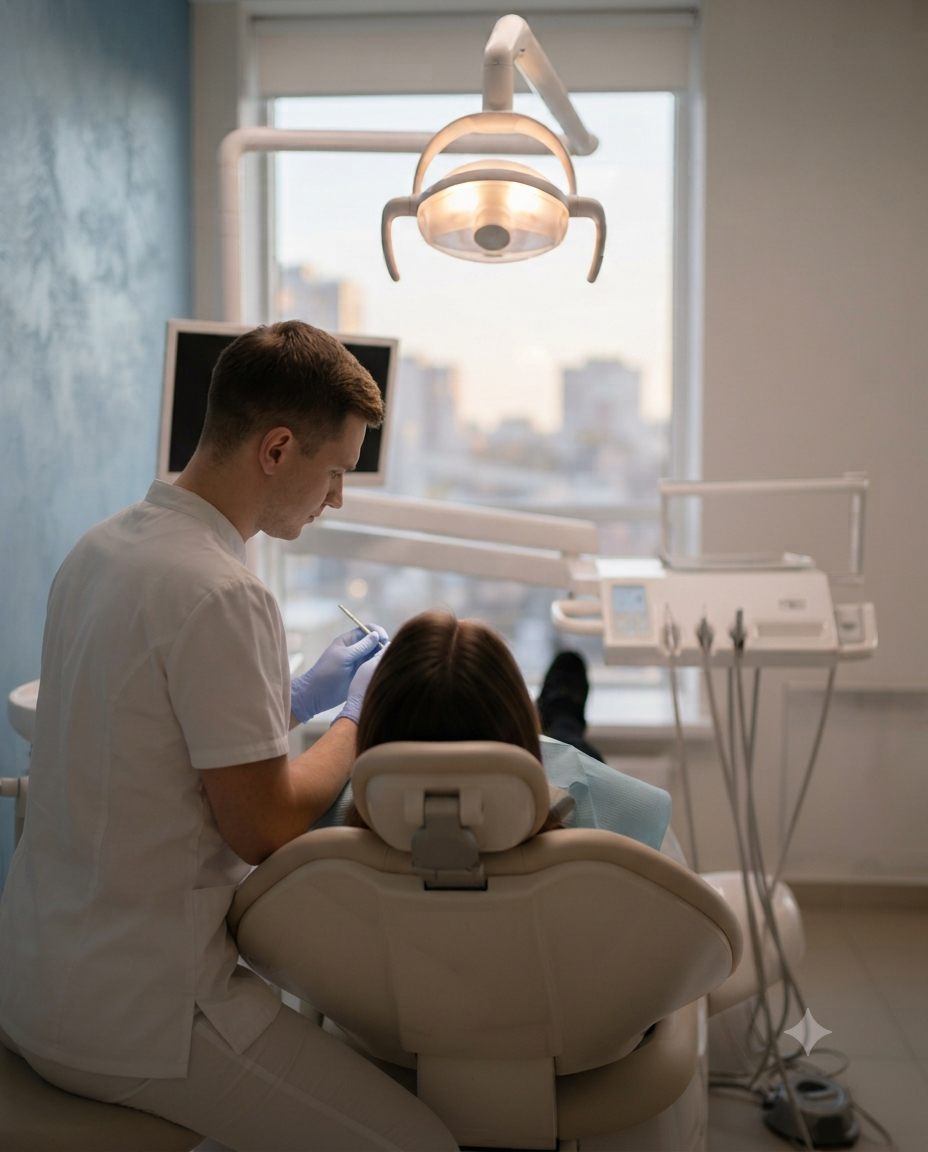 Dental treatment in progress